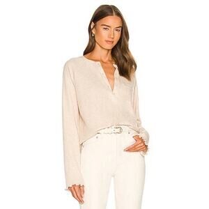 Privacy Please Revolve Brigitte Oatmeal Waffle Knit Long Sleeve Top Size XXS